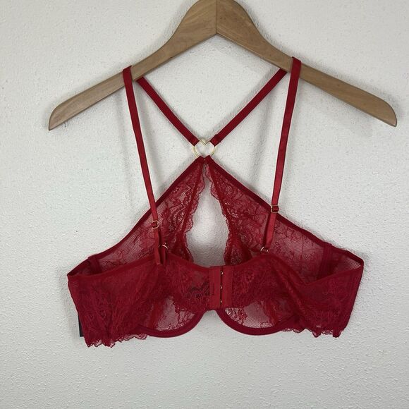 NWT Frederick's of Hollywood Lover Red Bra & Crotchless Panty Set Size 1X/2X - Picture 5 of 8